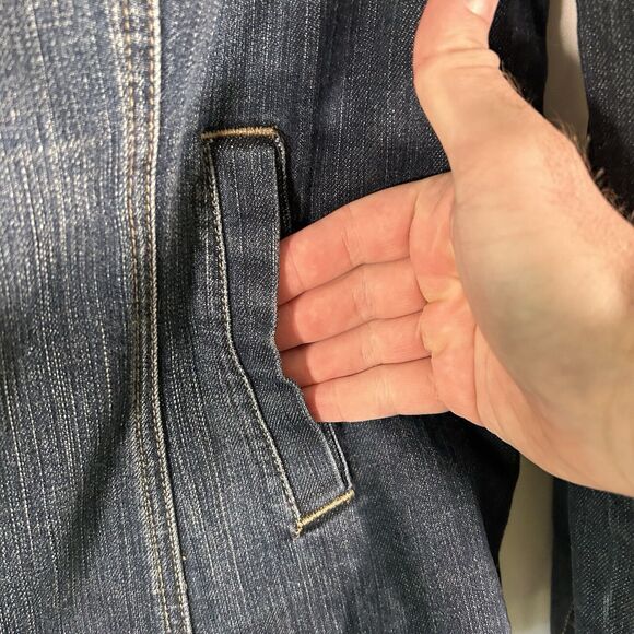 Tommy Hilfiger Jean Jacket Women's XL Dark Wash Denim Button Up Pockets Cotton - Picture 5 of 11